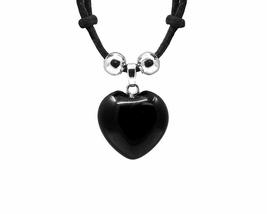 Heart Shaped Tumbled Healing Gemstone Crystal Pendant Adjustable Necklace - Wome - £12.62 GBP