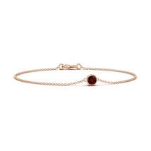 ANGARA Natural 0.33 Ct AAAA-Grade Round Garnet Chain Bracelet in 14K Sol... - £278.35 GBP