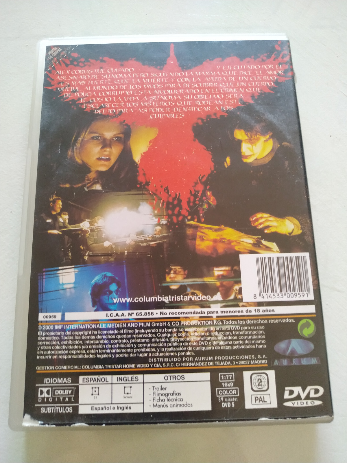 El Cuervo Salvacion Kirsten Dunst Eric Mabius Ward - DVD Espagnol Livre Région 2 Item image 2