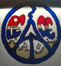 Grateful Dead Car Window Decal Groovy Peace Symbol Red White Blue Original 1992 - £9.23 GBP