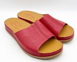 KORK-EASE Tutsi Slides Leather Sandals Comfort Etiope Red Womens 6 - £55.07 GBP