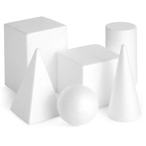 6-Pack Assorted Foam Geometric Shapes, Sizes Ranging From 2.5 To 5.9 In ... - £28.74 GBP