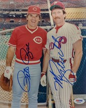 Mike Schmidt &amp; Pete Rose Signed Autographed 8x10 Baseball Photo PSA COA - $187.11