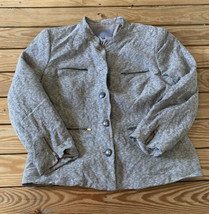 Classiques Entier Women’s Button Front Blazer Jacket size XL Grey M12 - £22.68 GBP