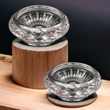 Pair Of Princess House Lead Crystal Highlights Votive Candle Holders 2&quot;T X 4.5&quot; - £25.32 GBP