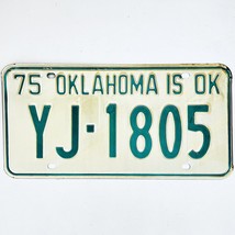 1975 United States Oklahoma Oklahoma County Passenger License Plate YJ-1805 - £14.50 GBP