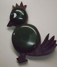 Carved Wood Bird with Bakelite Pin  - £47.78 GBP