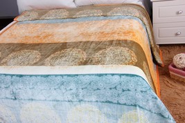 Papaya Beach Orange and Blue Reversible Soft Fleece Flannel Throw Blanket - $1,653.91 MXN
