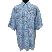Go Barefoot Hawaiian Polo Shirt Blue Hibiscus Floral Reverse Print Size ... - £11.76 GBP