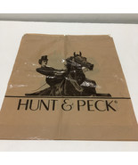 Hunt &amp; Peck vintage plastic drawstring store purchase bag woman on horse... - $27.08 CAD