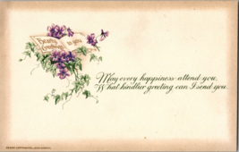 Vtg Postcard Winsch Healthy Greetings to you with flowers Embossed - £5.42 GBP