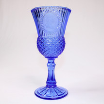 Vintage Fastoria George Washington Cobalt Blue Glass Goblot Wine Stemmed Glass - $9.74