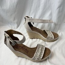 Zodiac Women’s Wedge Sandals Size 7.5 Beige Braided Strap Espadrille Heel - $482.52 MXN