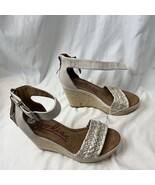 Zodiac Women’s Wedge Sandals Size 7.5 Beige Braided Strap Espadrille Heel - $482.52 MXN