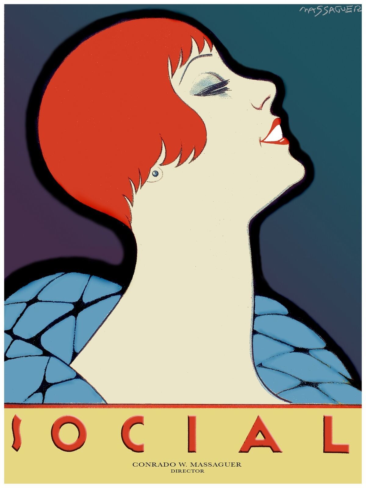 528.Interior Design Deco Poster"Massaguer Social GIRL"Home wall designer art