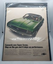 1967 VTG Orig Magazine Ad CHEVROLET Car Camaro&#39;s New Super Scoop GREEN - $7.91