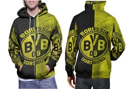 Borussia Dortmund Soccer Team   Mens Graphic Zip up Hooded Hoodie - £27.78 GBP+