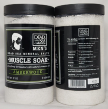 (2) Dead Sea Collection Men&#39;s Detoxifying Amber Wood Muscle Soak Bath Salts 37oz - £23.45 GBP