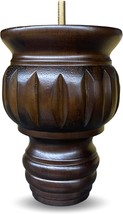 6&quot; Turned Round Buns Walnut Tapered Furniture Wood Legs - Set of 4 - $44.50