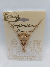Disney/Kohls Beauty &amp; The Beast Inspirational Moments Crown Pendant Necklace NIP - £11.09 GBP