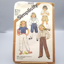 Vintage Sewing PATTERN Simplicity 5633, Childs 1982 Pull On Pants Banded Pants - $7.85