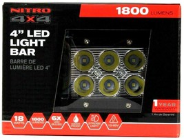 Nitro 4X4 4&quot; LED 1800 Lumens 18 Watts Strobe Light Bar Waterproof Up To ... - $33.99