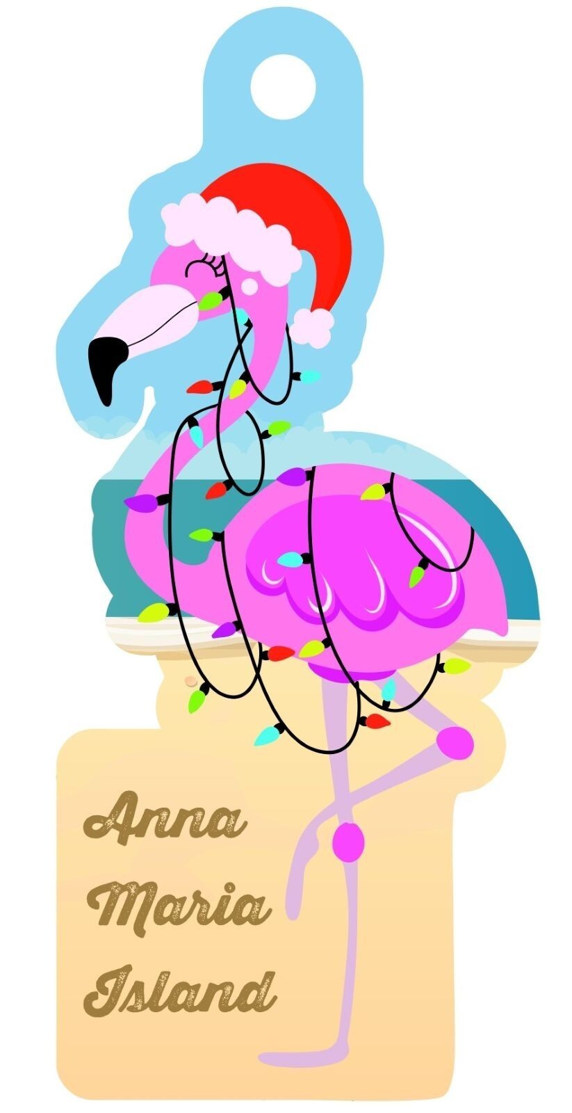 Anna Maria Island Christmas Flamingo Christmas Tree Ornament - $10.99 Anna Maria Island Christmas Flamingo Christmas Tree Ornament - $10.99