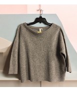 Women’s Gray Cropped Sweater Black Wool Long Sleeve Size S - $36.65 CAD
