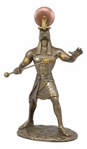 Egyptian Mythology God Horus Ra With Sun And Uraeus Disc Statue Heru Falcon - £39.16 GBP