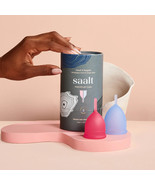 Saalt Duo Pack Menstrual Cup Red Blue Soft Flexible Foldable Reusable Si... - £37.30 GBP