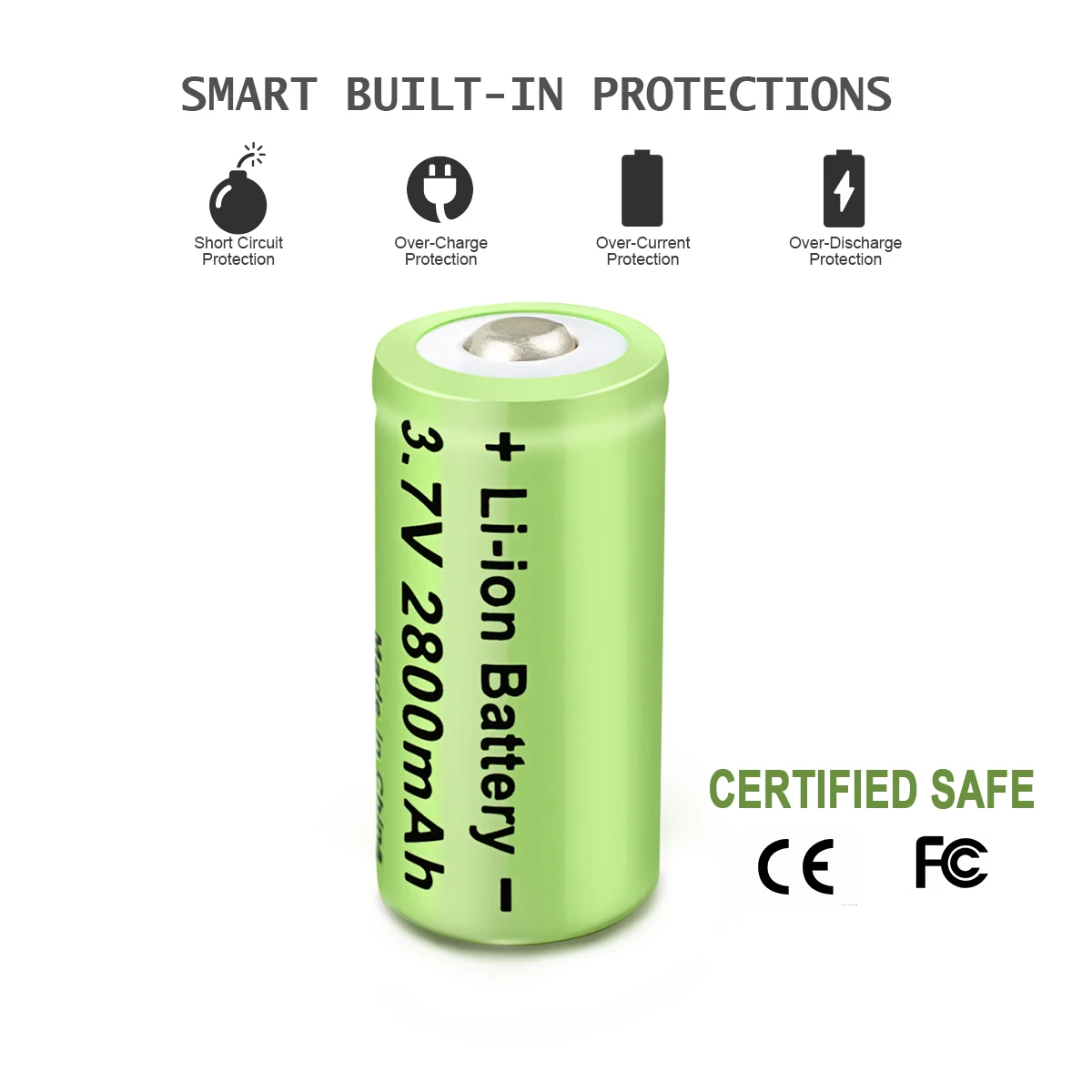Sporting 16P 2800mAh Rechargeable 3.7V Li-ion 16340 Batteries CR123A Battery for - £48.77 GBP
