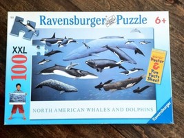 Ravensburger Puzzle North American Whales Dolphins XXL 100 Pieces Kids 100% 2006 - £11.17 GBP