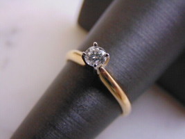 Womens Vintage Estate 14k Gold Solitaire Diamond Engagement Ring 2.6g E2501 - £1,069.02 GBP