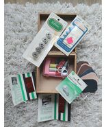 Pier One Reed Sewing Box &amp; Sewing Supplies Vintage Notions Sewing Kit - $12.99