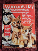 WOMANs DAY Magazine January 1975 Calendar Kittens Crochet Afgan - £7.74 GBP