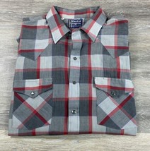 Vintage DeeCee Rangers Shirt Adult XL Red Plaid Western Pearl Snap Cowbo... - £18.41 GBP