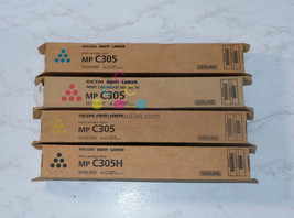 4 New OEM Ricoh MP C305SP CMYK Toner Cartridges 842119,842120,842121,842122 - $148.50