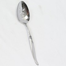 Oneida La Rose Pierced Serving Spoon 8.25&quot; Wm A Rogers Stainless Barely ... - £19.50 GBP