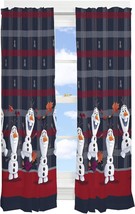 Disney Frozen II Olaf on Plaid Window Curtain 2-Panels Drapes Set 82&quot; x ... - £17.54 GBP