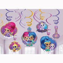 Shimmer and Shine Swirl Hanging Decorations Birthday Party Supplies 12 P... - £5.36 GBP