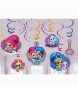 Shimmer and Shine Swirl Hanging Decorations Birthday Party Supplies 12 P... - $130.99 MXN