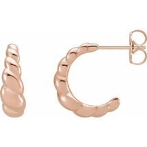 Authenticity Guarantee 
14k Rose Gold Rope Dome Earrings - £550.75 GBP