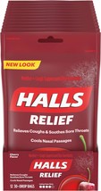 HALLS Relief Cherry Flavor Cough Drops, 30 Count (Pack of 12) - £33.48 GBP