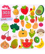 Fruits and Veggies, Clipart Digital, PNG, Printable, Party, Decoration - £2.23 GBP