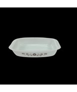 Vintage Dynaware Pyr-O-Rey Loaf Pan Baking Dish Milk Glass Brown Daisy N... - $15.21