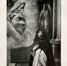 1916 El Greco Vision of Saint Dominicus Antique Art Print Mannerism Religious  - £27.51 GBP