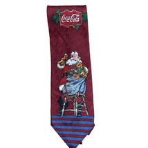 CocaCola Men&#39;s Necktie Neck Tie Holiday Santa Bag New with Tags  56 inch - £7.55 GBP