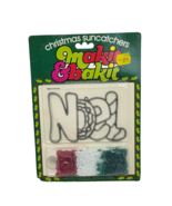 VINTAGE MAKIT &amp; BAKIT CHRISTMAS SUNCATCHERS KIT NOEL RED GREEN WHITE NEW... - €24,40 EUR