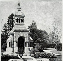 Clark Dunlop Crypt Mausoleum Tombstone Architecture 1899 Victorian Desig... - $24.99