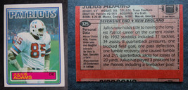 1983 Topps #325 Julius Adams Patriots Misprint Error Oddball Football Card - $4.99